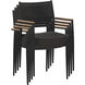 Nava Black Outdoor Stackable Dining Armchair, Set Of 2